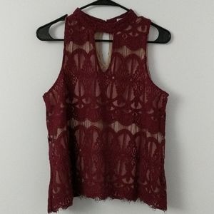 love, Fire Choker Neck Sleeveless Top